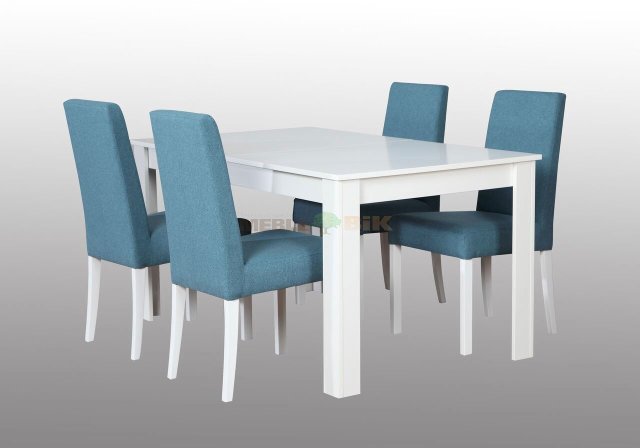 Stół do jadalni lub salonu biały z krzesłami